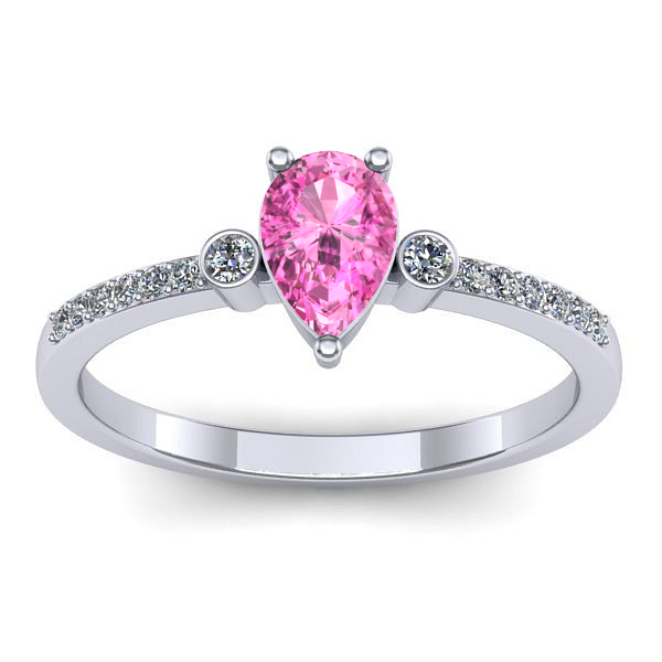 Inel de logodna cu safir roz lacrima