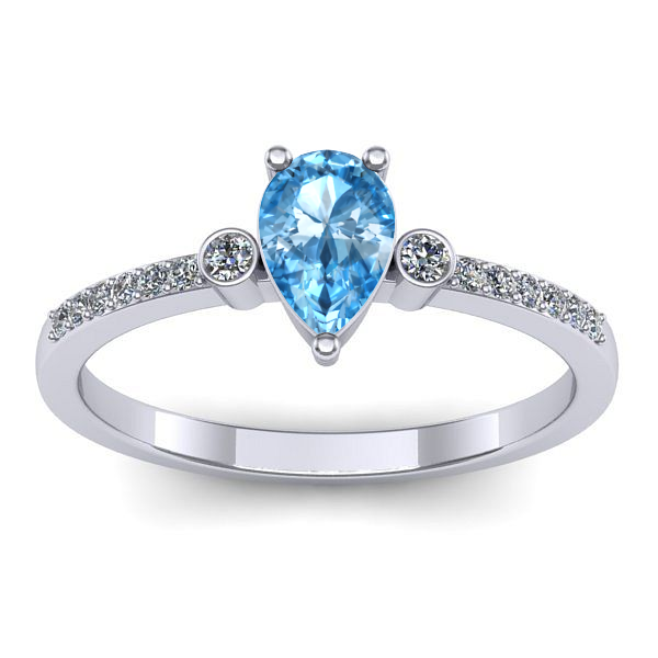 Inel de logodna cu topaz blue lacrima
