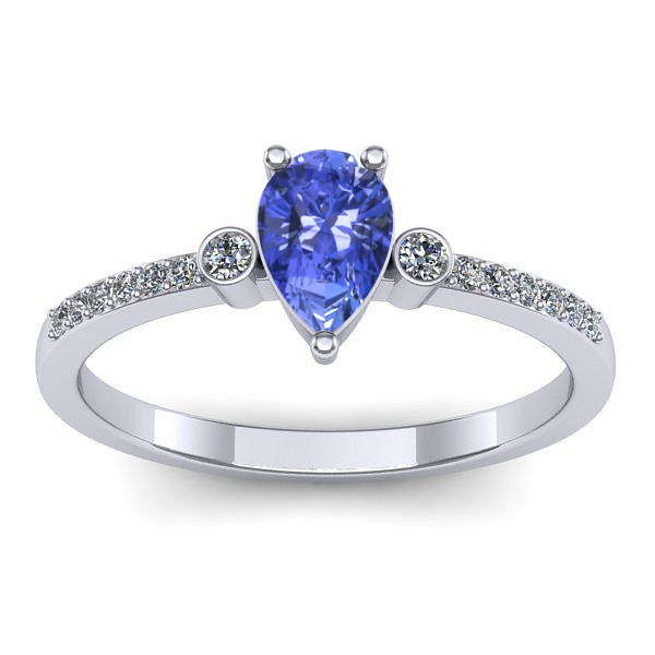 Inel de logodna cu tanzanit lacrima
