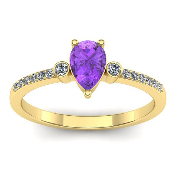 Inel logodna cu ametist lacrima