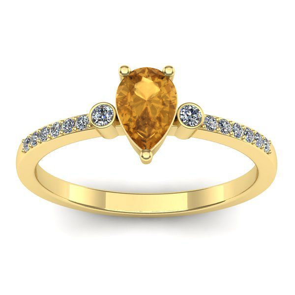 Inel logodna cu citrin lacrima