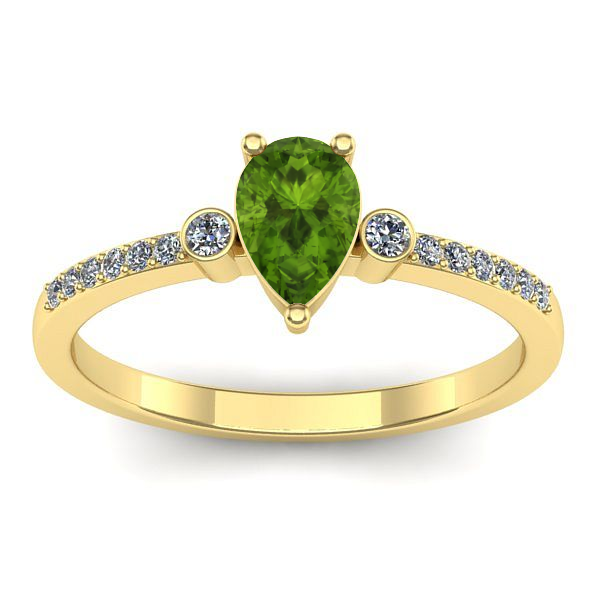 Inel de logodna cu peridot lacrima