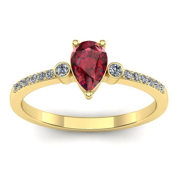 Inel de logodna cu rubin lacrima