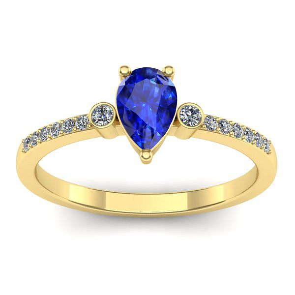 Inel logodna cu safir lacrima