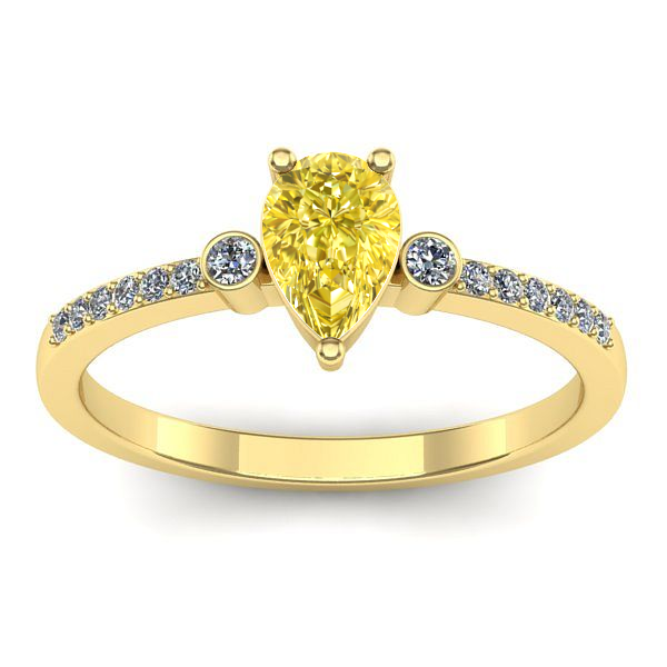 Inel de logodna cu safir galben lacrima