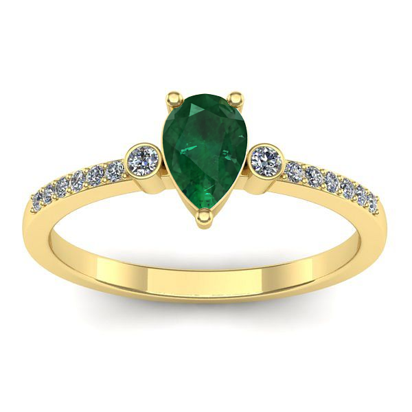 Inel cu smarald lacrima