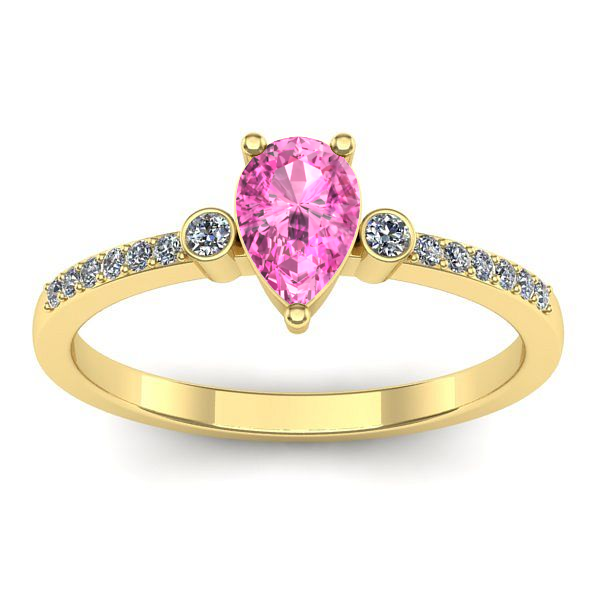 Inel cu safir roz lacrima