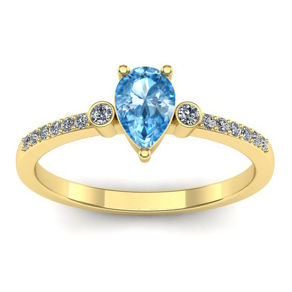 Inel de logodna cu topaz blue lacrima