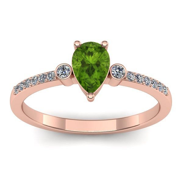 Inel logodna cu peridot lacrima