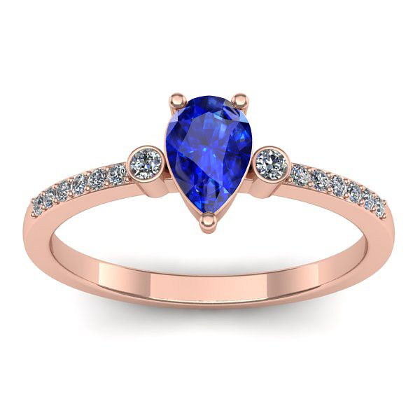 Inel logodna cu safir lacrima