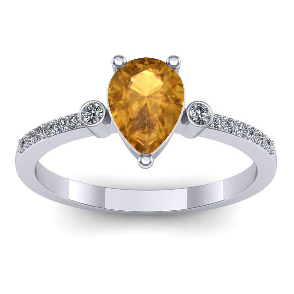 Inel logodna cu citrin lacrima