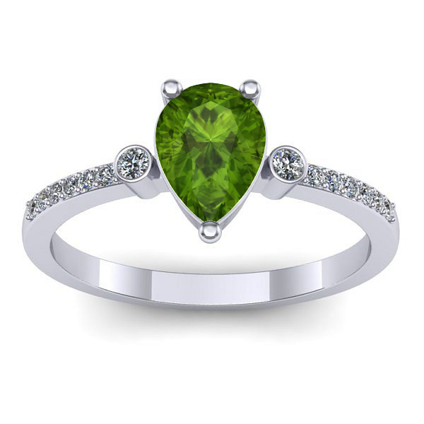 Inel cu peridot lacrima