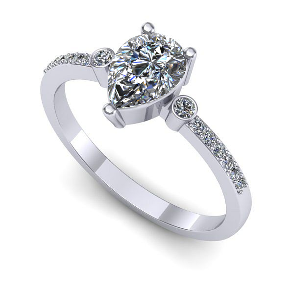 Inel din aur alb cu safir alb