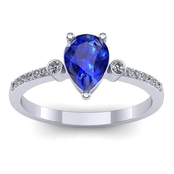 Inel logodna cu safir lacrima