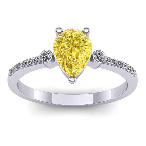 Inel cu safir galben lacrima