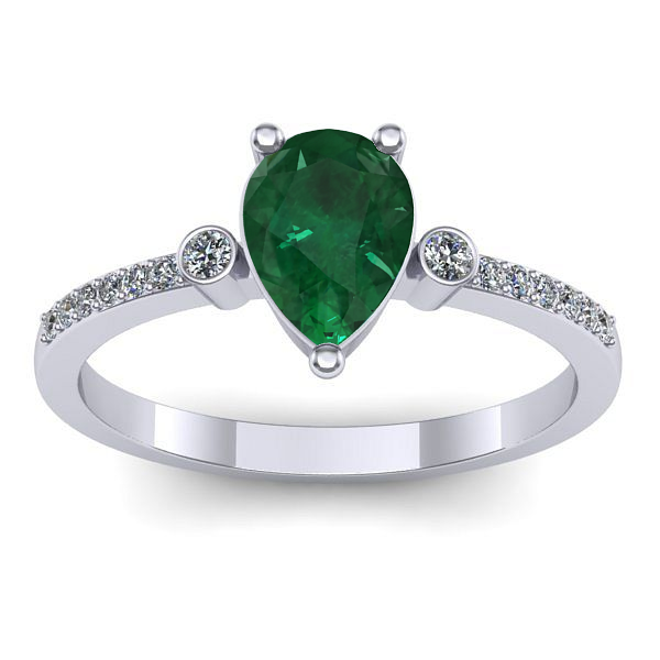 Inel de logodna cu smarald lacrima