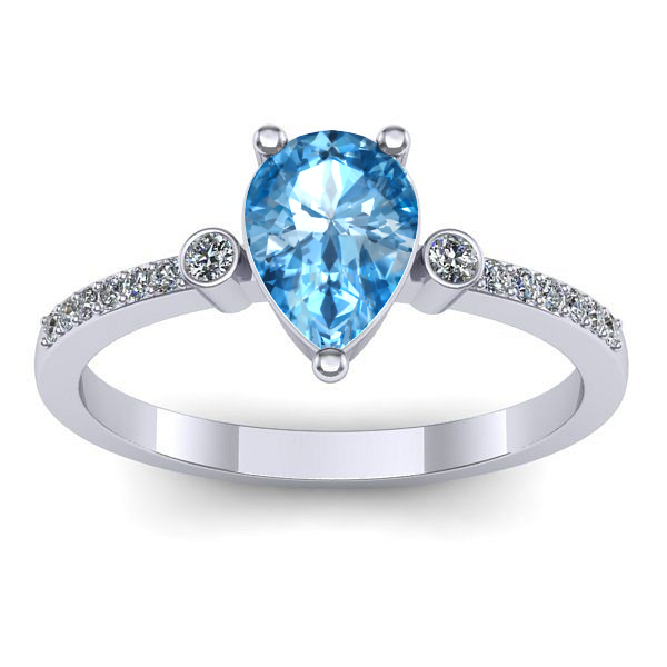 Inel cu topaz blue lacrima