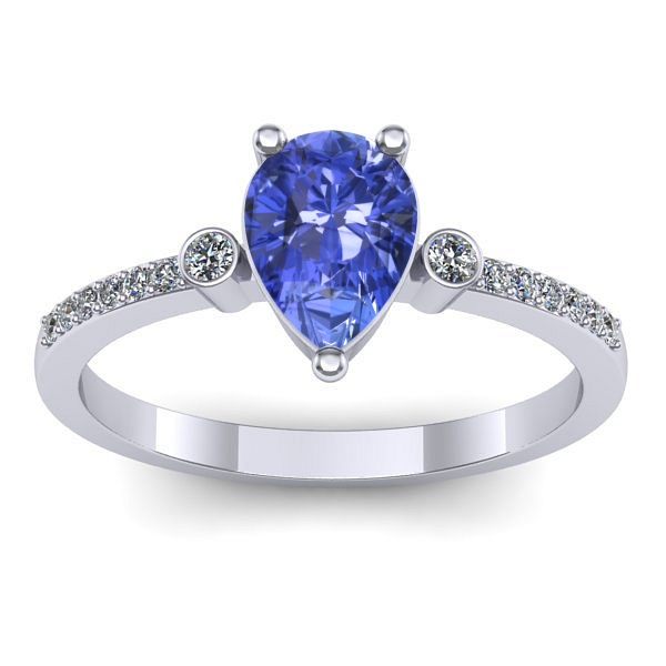 Inel de logodna cu tanzanit lacrima