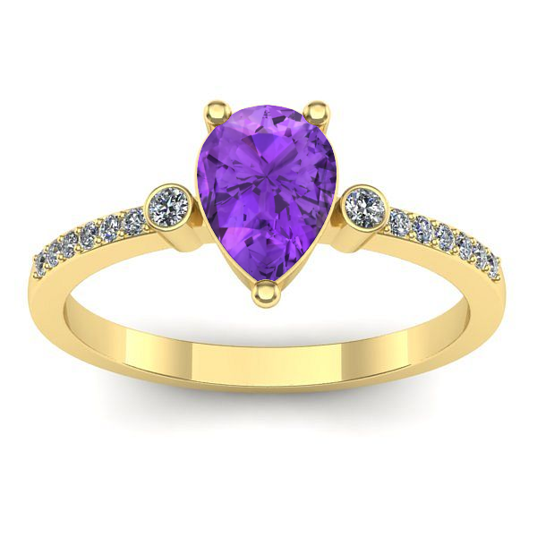 Inel de logodna cu ametist lacrima