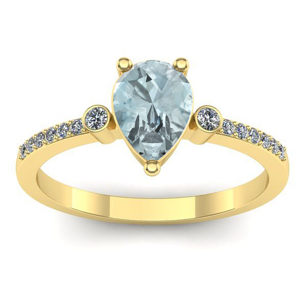 Inel cu aquamarin lacrima