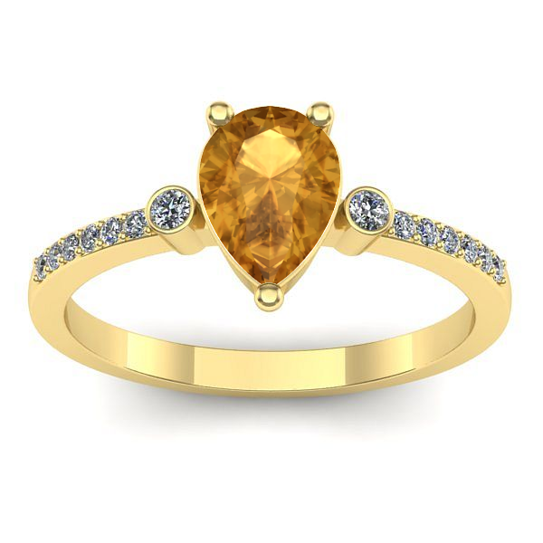 Inel de logodna cu citrin lacrima