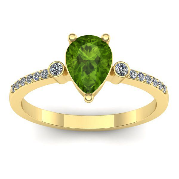 Inel logodna cu peridot lacrima