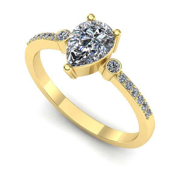 Inel logodna din aur galben cu safir alb