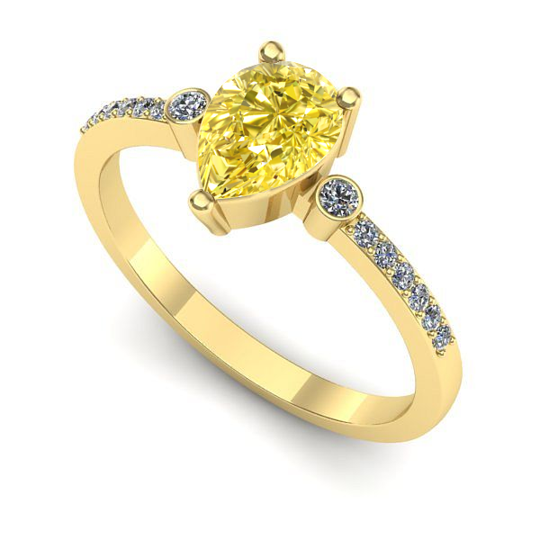 Inel logodna din aur galben cu safir galben