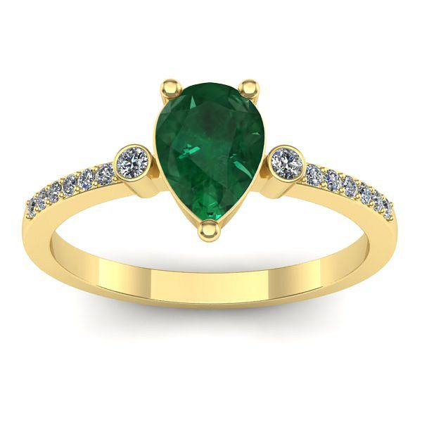 Inel cu smarald lacrima