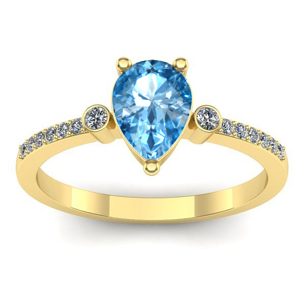 Inel de logodna cu topaz blue lacrima