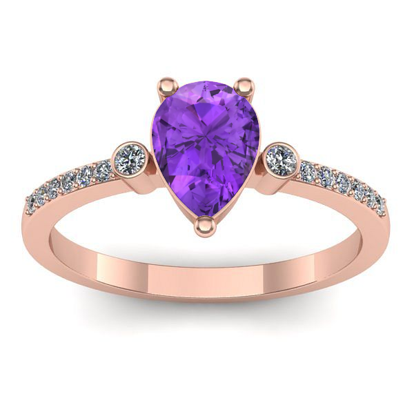 Inel logodna cu ametist lacrima