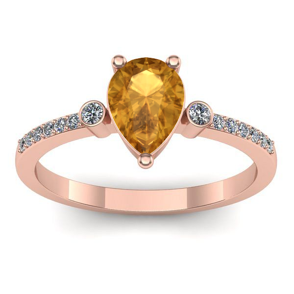 Inel de logodna cu citrin lacrima