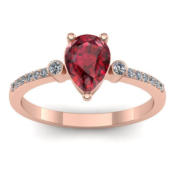 Inel de logodna cu rubin lacrima