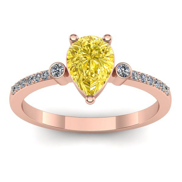 Inel logodna cu safir galben lacrima