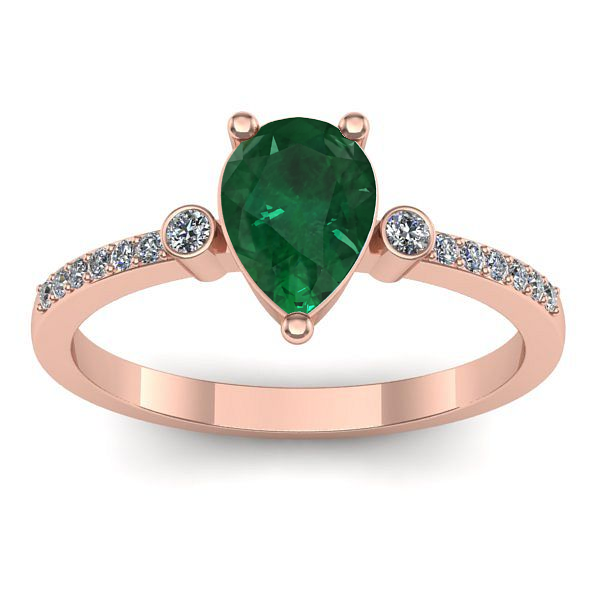 Inel logodna cu smarald lacrima