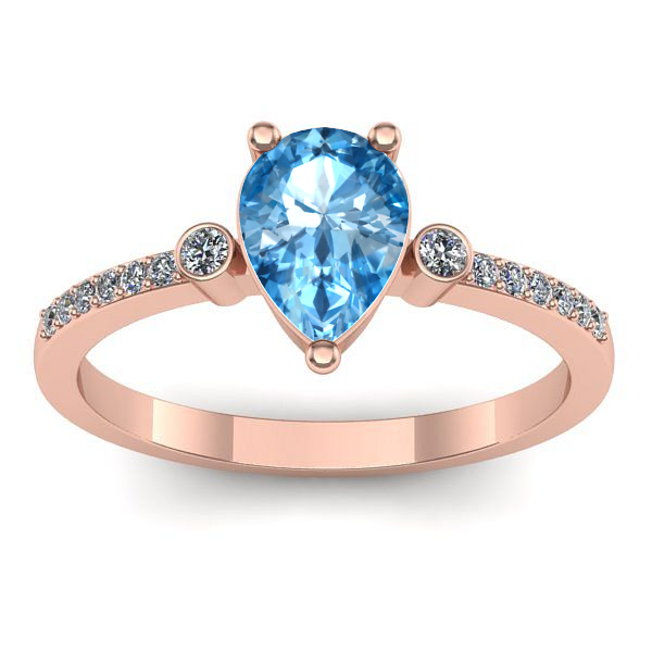 Inel cu topaz blue lacrima