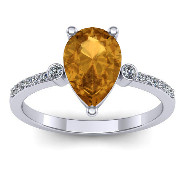Inel logodna cu citrin lacrima