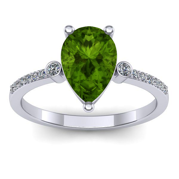 Inel logodna cu peridot lacrima