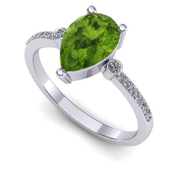 Inel din aur alb cu peridot