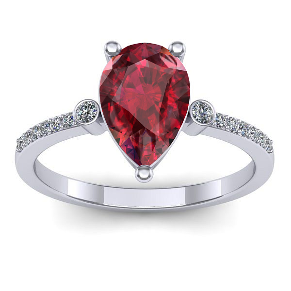 Inel de logodna cu rubin lacrima