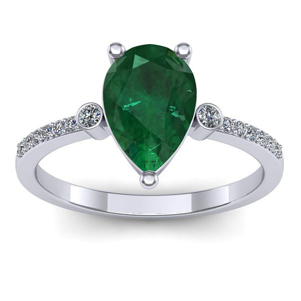 Inel cu smarald lacrima