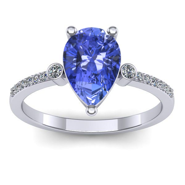Inel de logodna cu tanzanit lacrima
