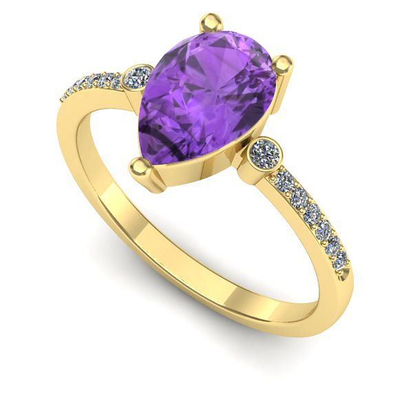 Inel din aur galben cu ametist