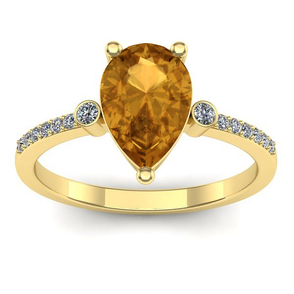 Inel de logodna cu citrin lacrima