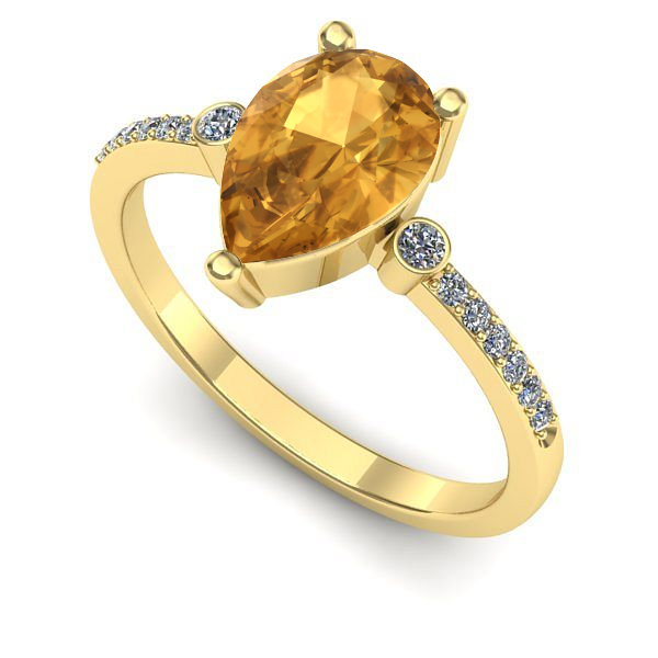 Inel de logodna din aur galben cu citrin