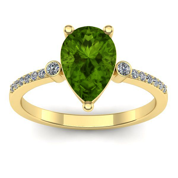 Inel de logodna cu peridot lacrima