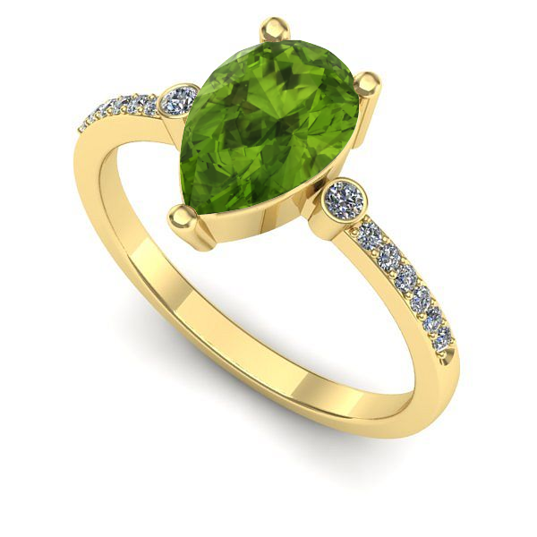 Inel de logodna din aur galben cu peridot