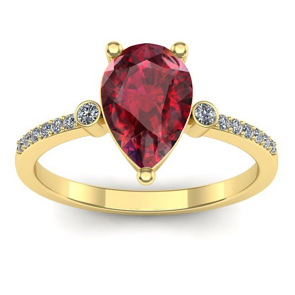 Inel cu rubin lacrima