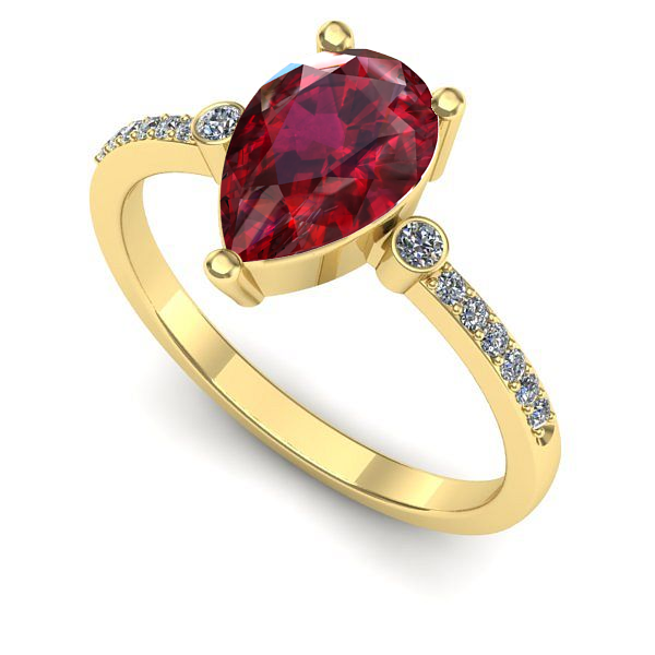 Inel din aur galben cu rubin