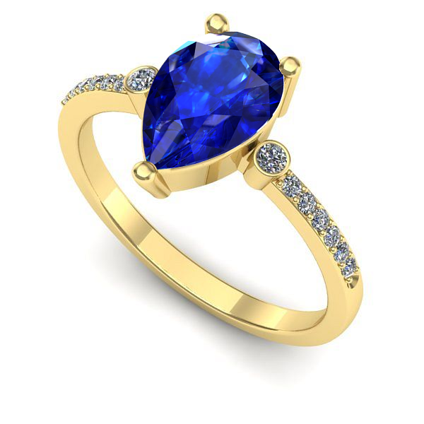 Inel din aur galben cu safir